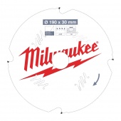 Пильный диск для циркулярной пилы по фиброцементу 190 x 30 x 1,8 x 4 Milwaukee (зуб из поликристаллического алмаза) (4932471304)