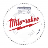 Пильный диск для торцовочной пилы по дереву 305 x 30 x 3,0 x 60 Milwaukee (скошенные зубья отрицательный угол) (4932471321)