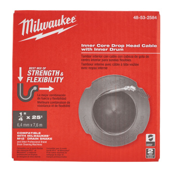 Троссик для прочистной машины 6 мм x 7.6 м spiral, pivot bulb auger + барабан (48532584)
