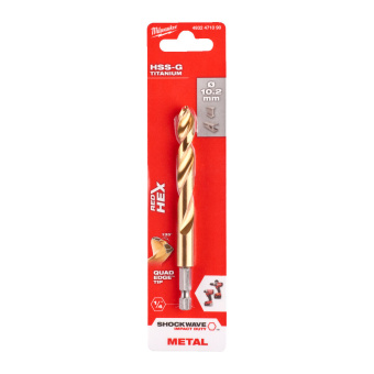 Сверло по металлу Milwaukee RedHEX HSS-G TiN. 10.2 мм  (1 шт) (4932471090)