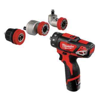 Аккумуляторная дрель-шуруповерт со сменными насадками Milwaukee M12 BDDXKIT-202C (4933447836)
