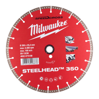 Алмазный диск Milwaukee Steelhead 350  мм (4932471988)
